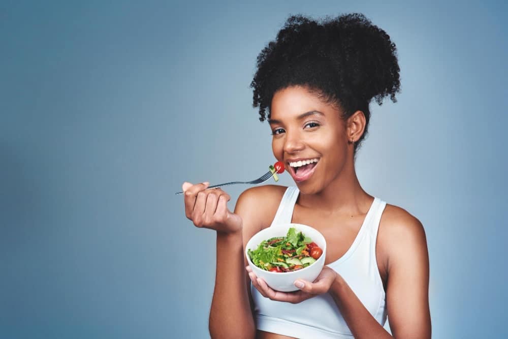 alimentation salades ou des céréales